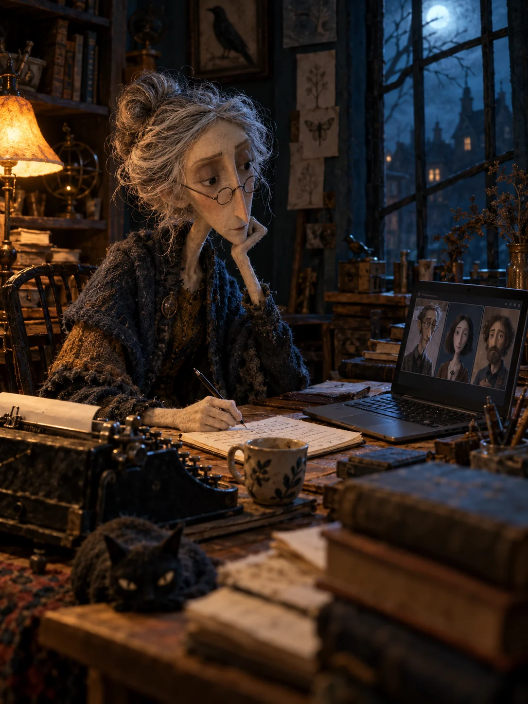 Una autora artesanal escribe y conversa desde su estudio